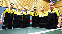 1. TT-Mannschaft  v.li.: Armin Weps, Britta Rigal, Thomas Frick,(MF)  Eberhard Ernst, Christiane Zengerle, Harald Betsch 